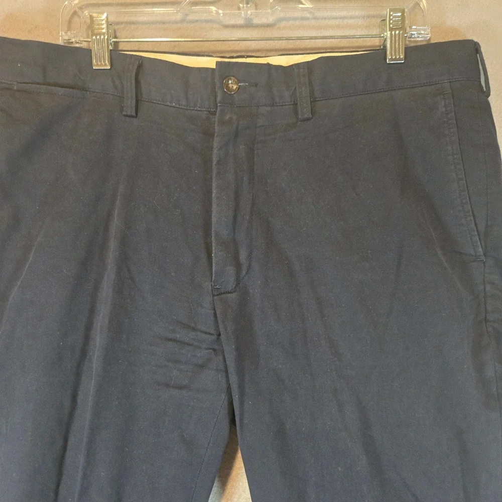 Polo Ralph‎ Lauren Pants Mens 38x30 Navy Blue Stretch Chino Flat Front Cotton